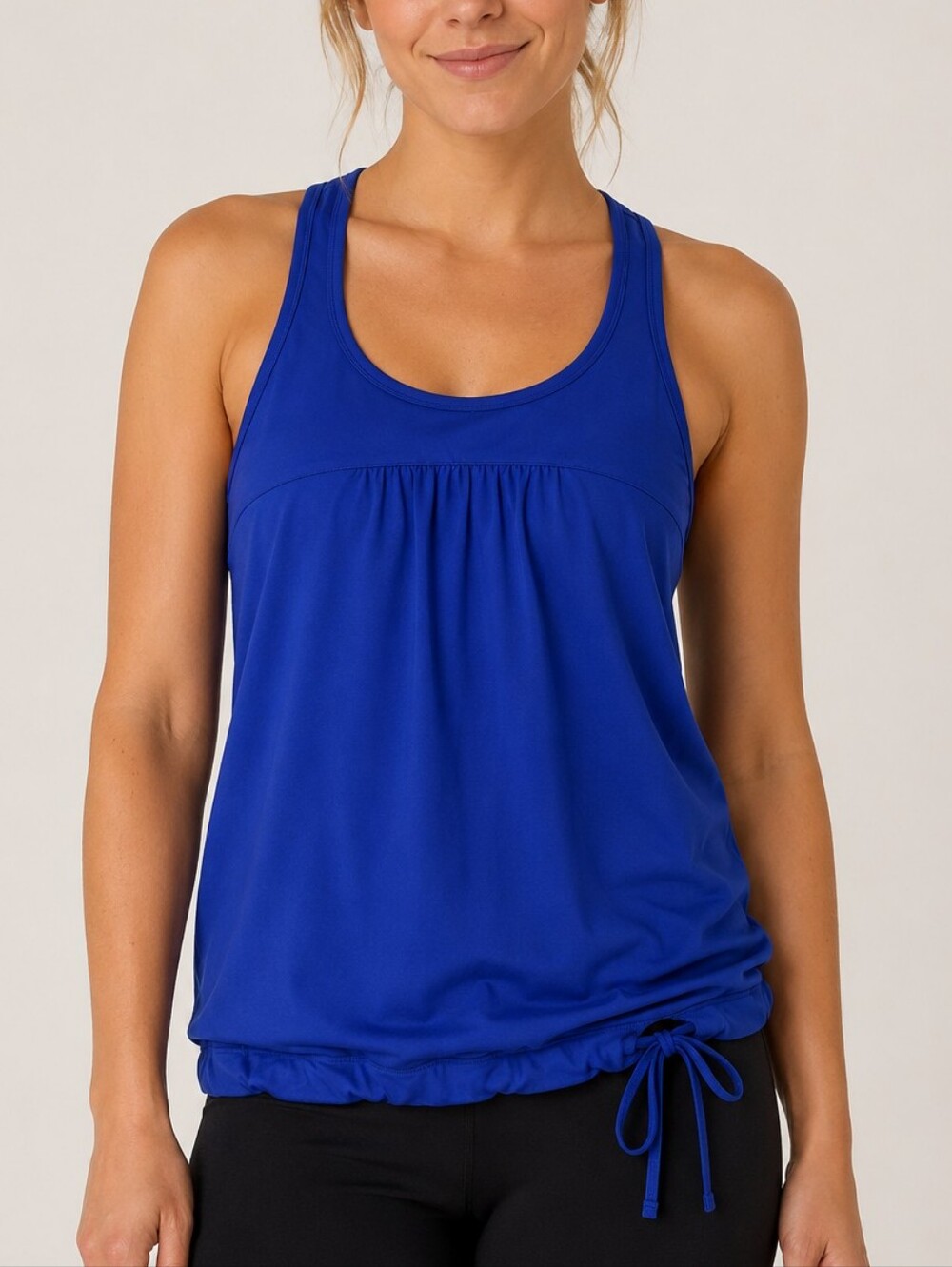 Athleta Blue Tie Waist Athletic Tinker Tank Top